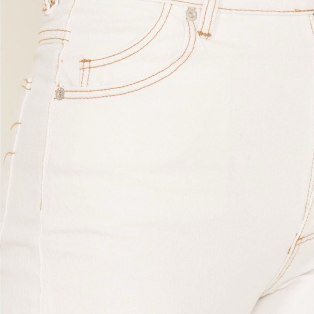 Women's ROLLA's White Jeans with brown stitching